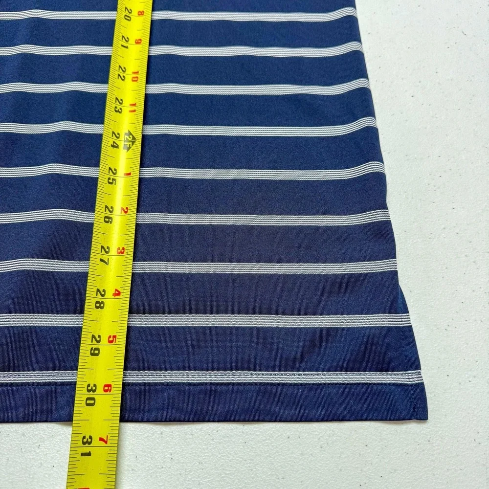Adidas Golf Polo Shirt Mens Large Blue‎ Stripe ClimaCool Stretch Performance Top